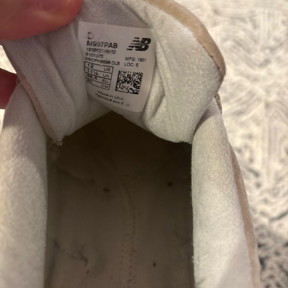 New Balance Taupe and White Sneakers - Picture 6 of 7